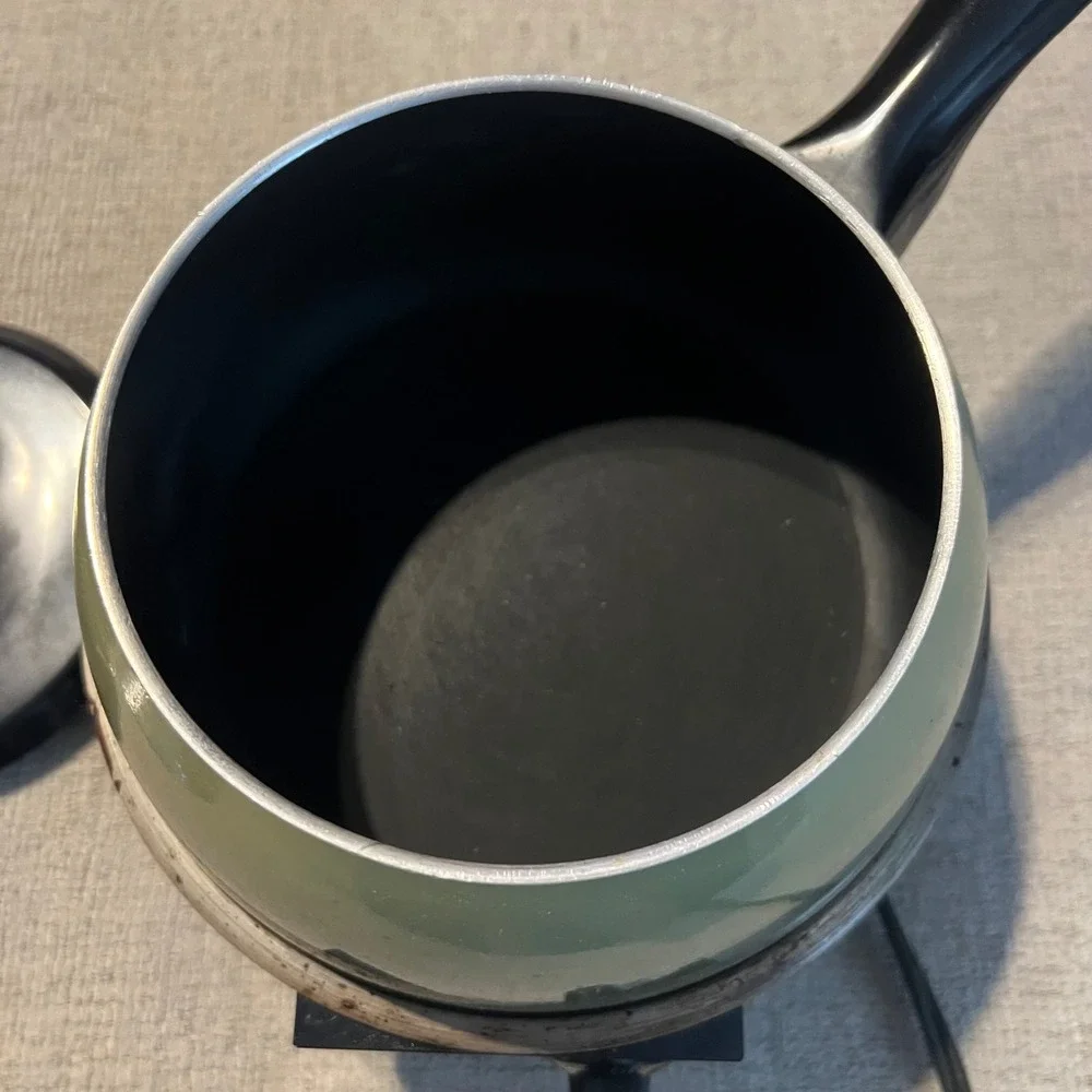Vintage Oster Electric Fondue Pot Avocado Green Mid Century Modern Retro Kitchen